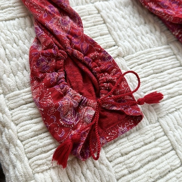 Lucky Brand Red pink white Floral Blouse - Picture 3 of 10